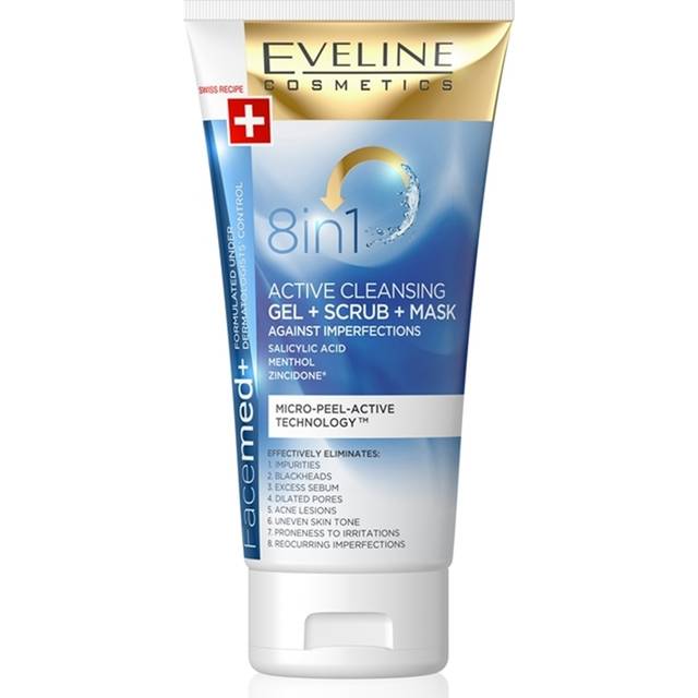 Eveline Facemed 8 In 1 Active Cleansing Gel Scrub Mask 150ml