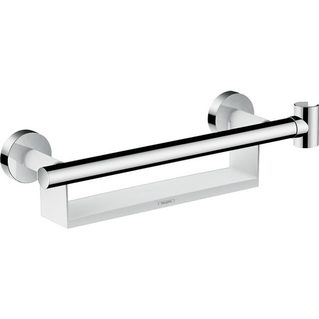 Hansgrohe Unica White/Chrome Comfort Grab Rail with Shelf and Shower H