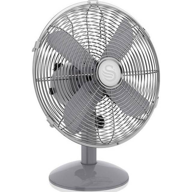 30.48cm Retro Oscillating Table Fan - Grey (40.5cm H X 33.5cm W X 16cm D)