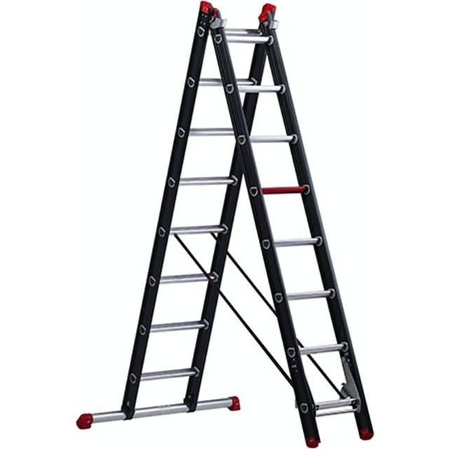 Altrex 3-part, black, 3-part, black, 3 x 12 rungs