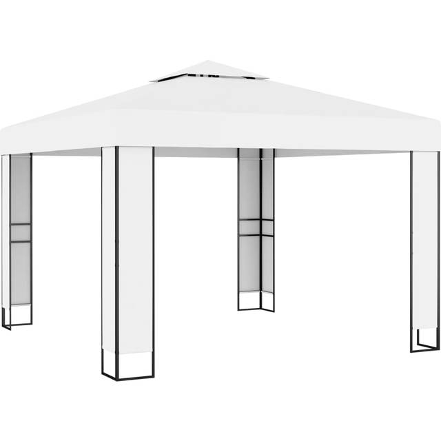 vidaXL Gazebo with Double Roof 3x3 m White