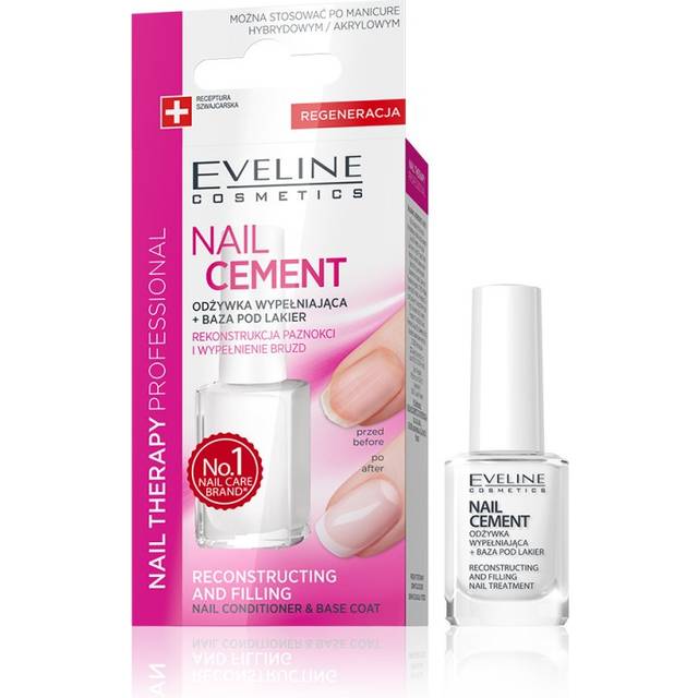 EVELINE COSMETICS NAIL CEMENT NAIL CONDITIONER BASE COAT RECONSTRUCTION FILLING