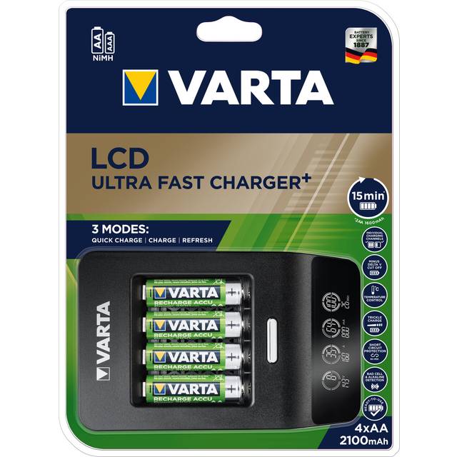LCD Ultra Fast Charger AA/AAA inkl 4xAA
