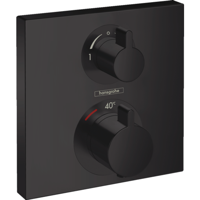 Hansgrohe Ecostat Square Matt Black Concealed 2 Outlet Thermostatic Mi