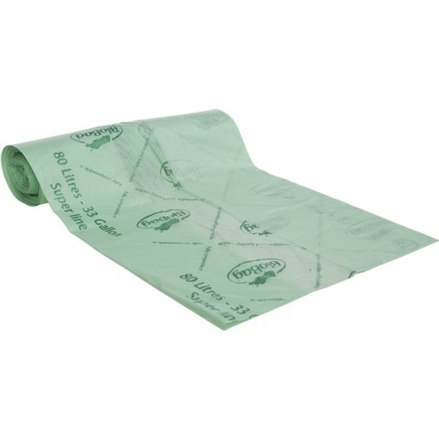 Sopsäckar Biobaserade 80L, 82x105cm, 18my, Grön