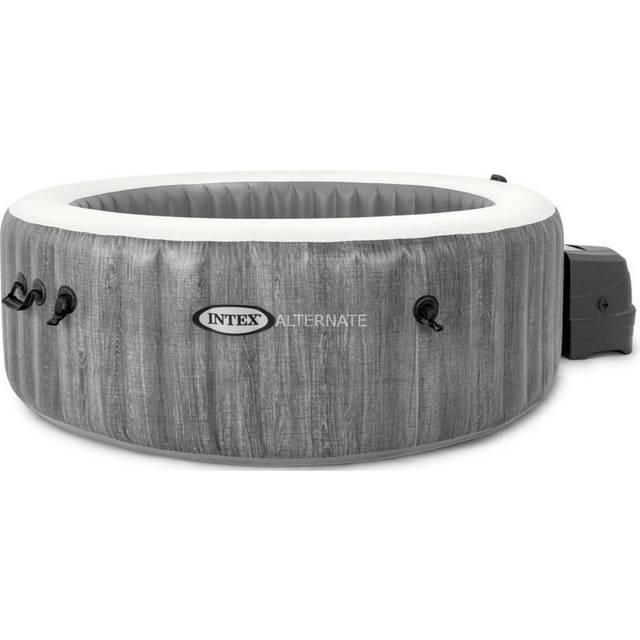 Intex PureSpa Greywood Deluxe - uppblåsbar bubbelpool för 4 personer - med kontrollpanel - 795 liter