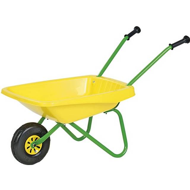 Child's Metal & Plastic Wheelbarrow Yellow & Green