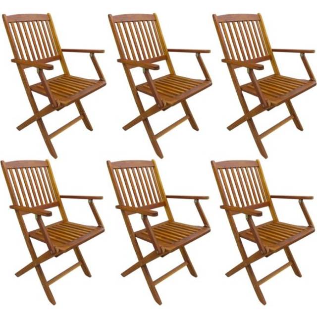 Vidaxl - Folding Outdoor Chairs 6 pcs Solid Acacia Wood
