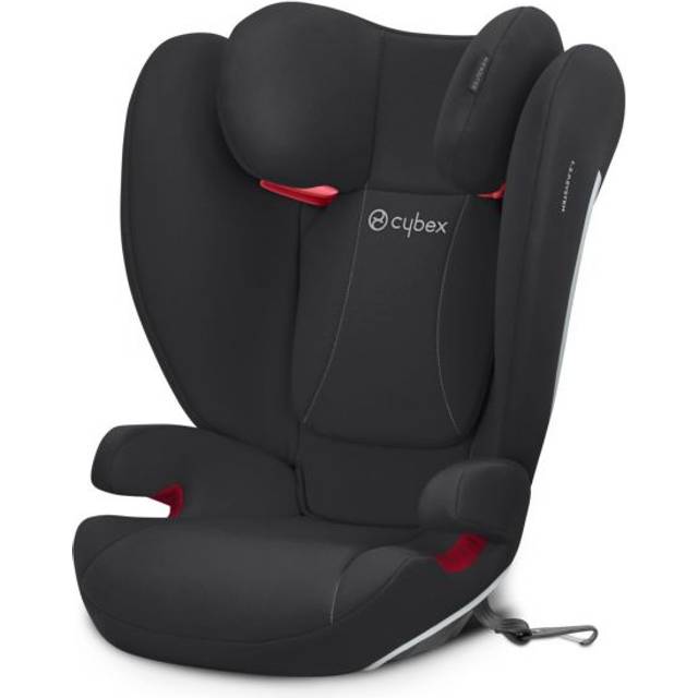 CYBEX Solution B-Fix hög ryggförstärkarsäte, lätt boostersäte, säker spärrinstallation, linjärt sidokollisionsskydd, 12-positioners justerbart nackstöd, för barn 18-54 kg, vulkan svart