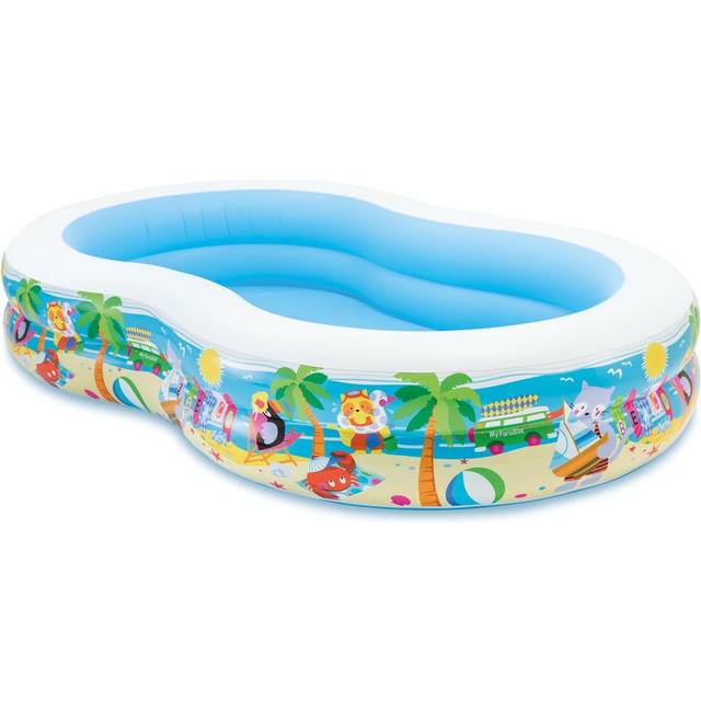 Intex Swim Center Seashore Pool - Uppblåsbar bassäng med havsmotiv - 640 liter