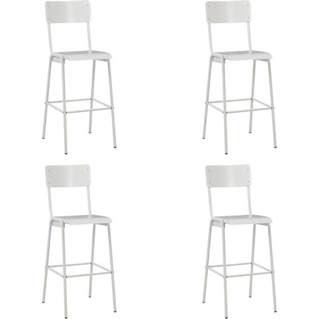 Barstolar 4 st svart massiv plywood stål