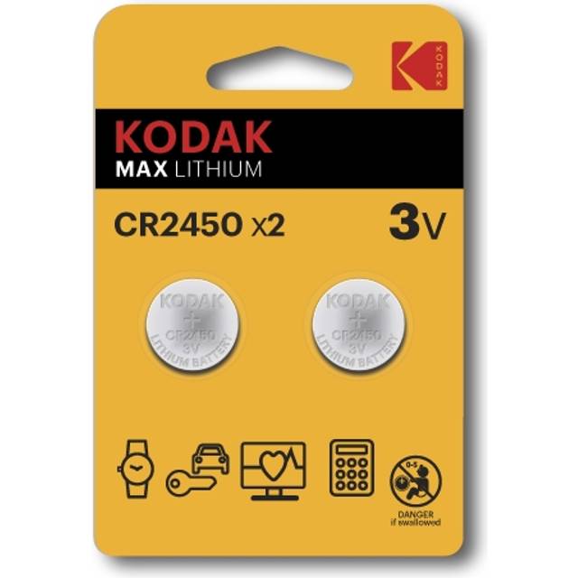 Kodak Max Lithium 3V CR2450, 2-pack