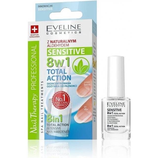 SENSITIVE Total Action NAIL THERAPY 8 in 1 Intensive Nail Hardner EVELINE 12ml