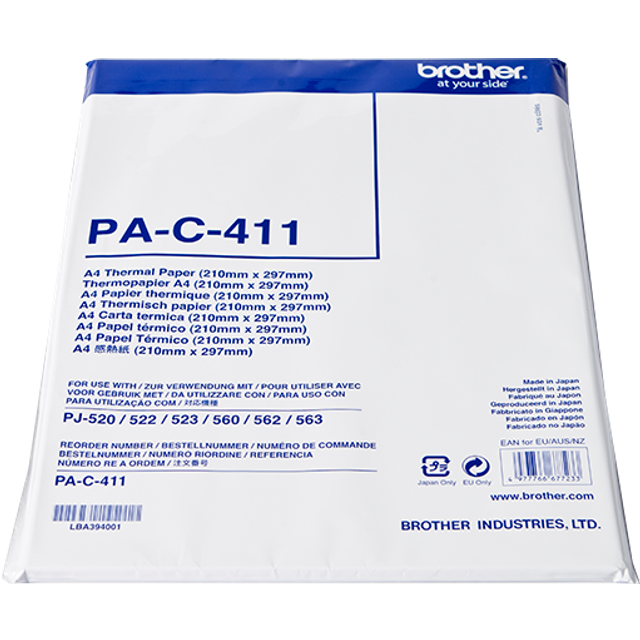 Brother - A4 (210 x 297 mm) 100 ark termiskt papper - för PocketJet PJ-673, PJ-722, PJ-723, PJ-762, PJ-763, PJ-763MFi, PJ-773, PocketJet 6