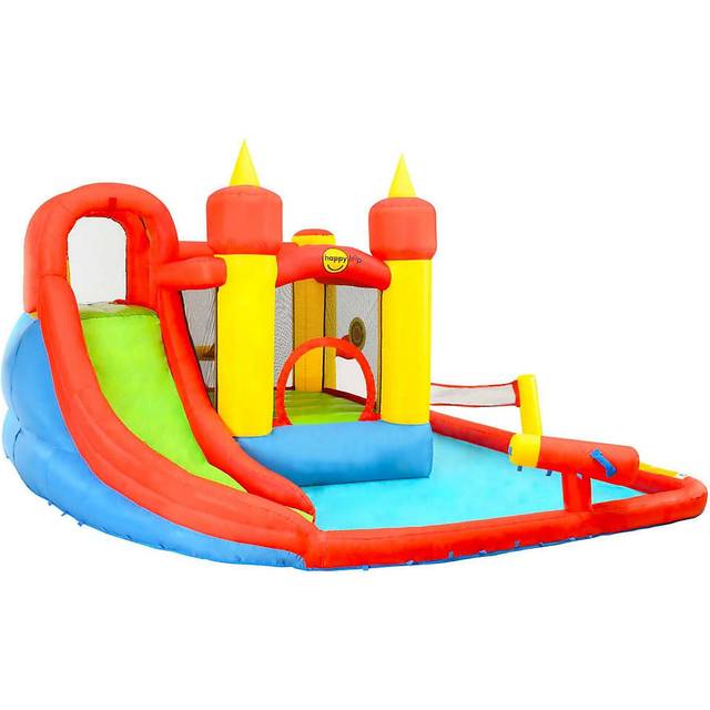 Happy Hop Uppblåsbar hoppborg med rutschkana pool 410x385x220 cm PVC