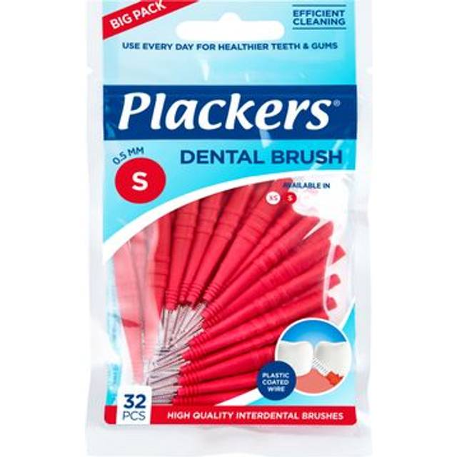 32 st. Space borstar Plackers Dental 0,5 mm Brush 2 R&amp;Ouml;D