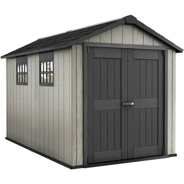 Keter Garden Shed Oakland 7511 Anthracite Log Timber Cabin Tool Storage Shed
