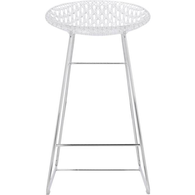 Kartell - Smatrik Bar Stool - weiß/Polykarbonat durchgefärbt/BxTxH 43x43x81cm/Sitzhöhe 65cm/Gestell Stahl weiß lackiert - white (43.0 x 43.0 x 81.0cm)