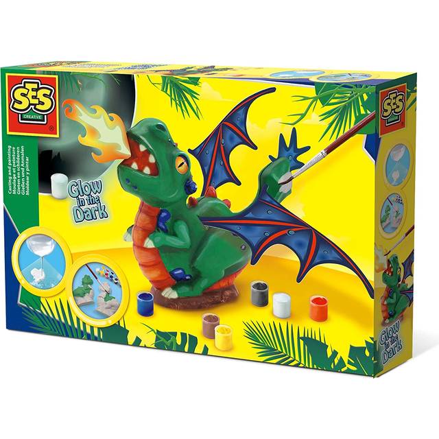 Ses Creative Children's Dragon Glow-In-The-Dark Casting And Painting Set Un 14204