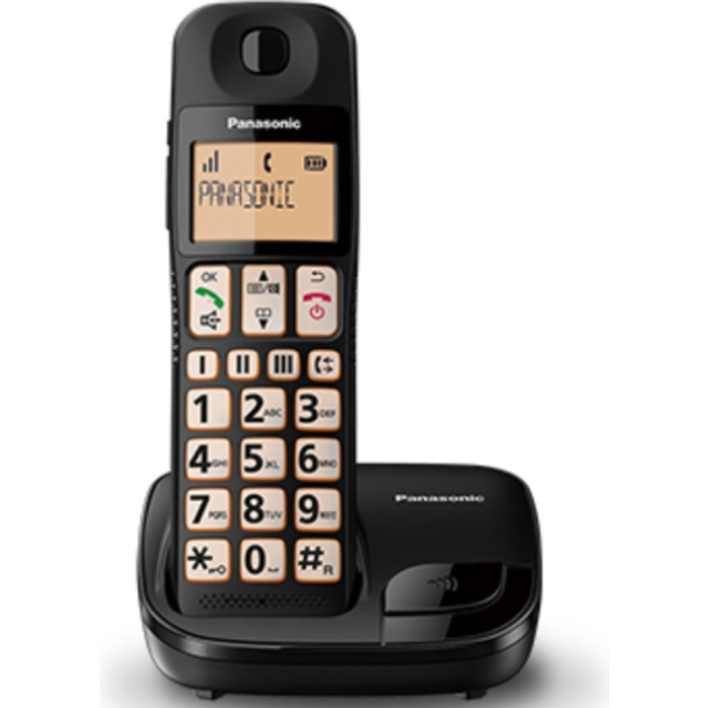 Panasonic KX-TGE110E Big Button Cordless Phone, Single Handset