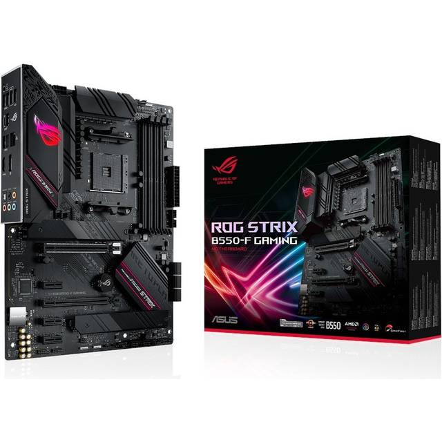 ASUS ROG Strix B550-F Gaming-moderkortsuttag AM4 (ATX, Ryzen, PCIe 4.0, Intel 2.5 Gbit/s Ethernet, 2x M.2 med kylning, SATA 6Gbit / s, USB 3.2 Gen 2, Aura Sync)
