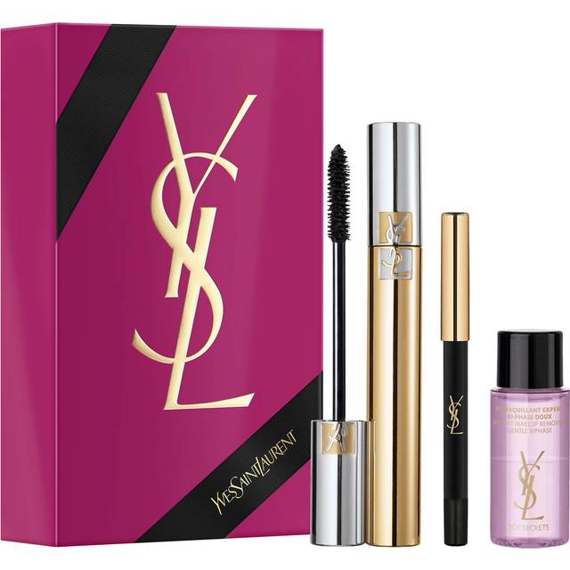 Yves Saint Laurent Luxurious Mascara Must Have Gift Set 7.5ml Volume Effet Faux Cils Mascara - 01 + 0.8g Dessin du Regard Waterproof Eye Pencil - 01 + 8ml Top Secrets Expert Makeup Remover