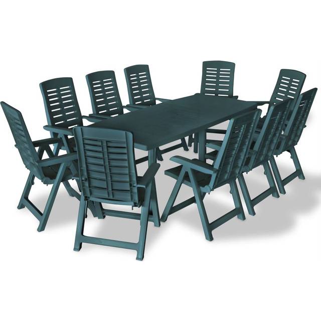 vidaXL 11 Piece Outdoor Dining Set Plastic Anthracite
