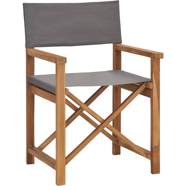 vidaXL Solid Teak Wood Director's Chair Red Outdoor Home Garden Folding Seat