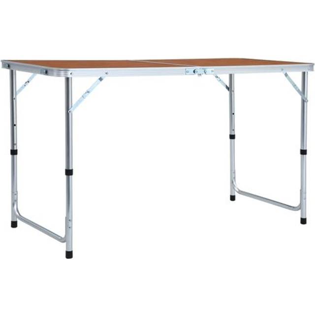 vidaXL Foldable Camping Table Grey Aluminium 120x60 cm