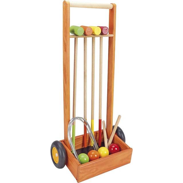 Jeujura Wooden Croquet Set Wooden Trolley