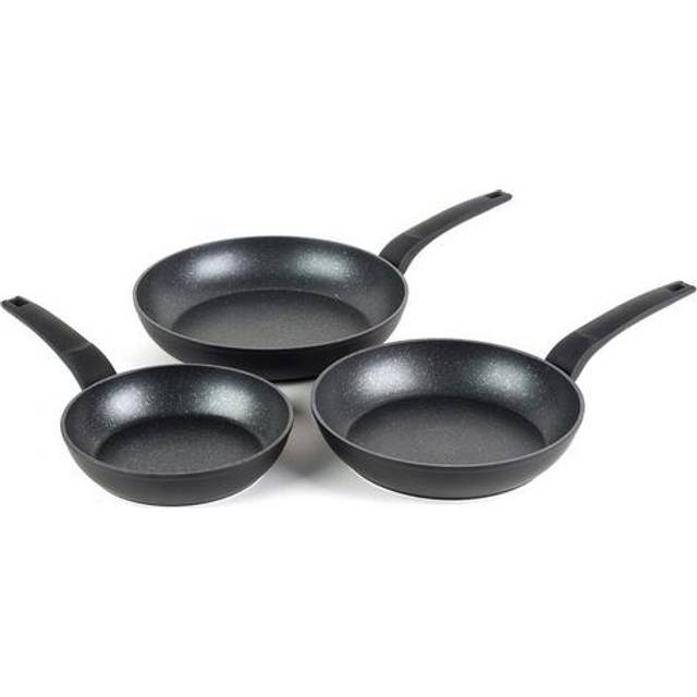 Salter 3pc 20/24/28cm marble non stick aluminium cooking frying pan cookware set