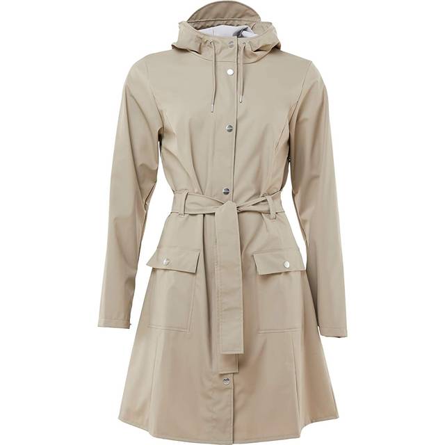 Rains - Women's Curve Long Jacket W3 - Waterproof jacket size L, sand