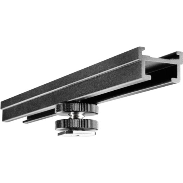 Walimex flash rail extension rail 15 cm - flash shoe holder on both sides - tripod mounting for 1/4 inch thread - for Magic Arm, video light, micro...