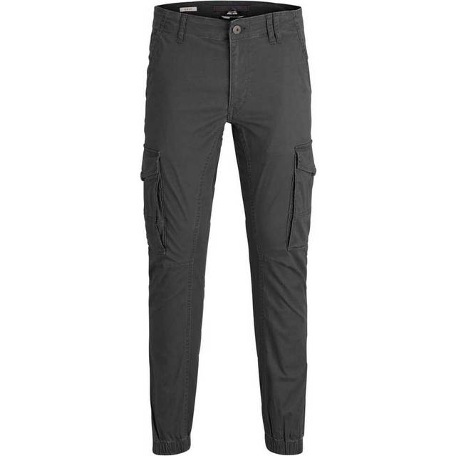 Jack & Jones Intelligence – Grå cargobyxor med muddar-Grå/a