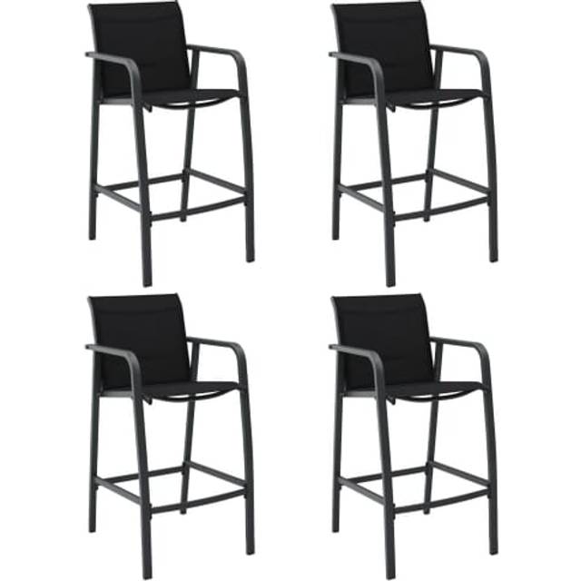 vidaXL Garden Bar Chairs 4 pcs Grey Textilene