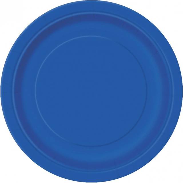 Pappteller einfarbig blau, 8er, 18cm, runde Einwegteller für alle Partys