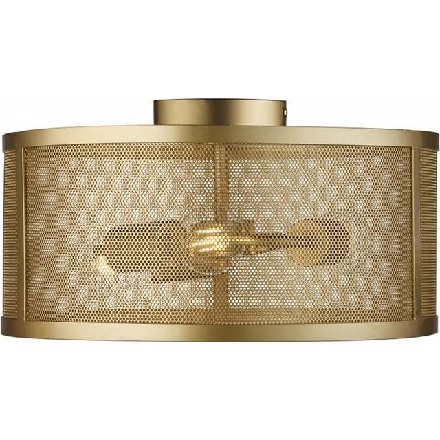 Searchlight 2843-3BK Fishnet 3 Light Drum Flush Matt Black