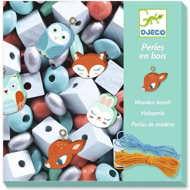 Djeco Wooden Threading Beads - Little Animals
