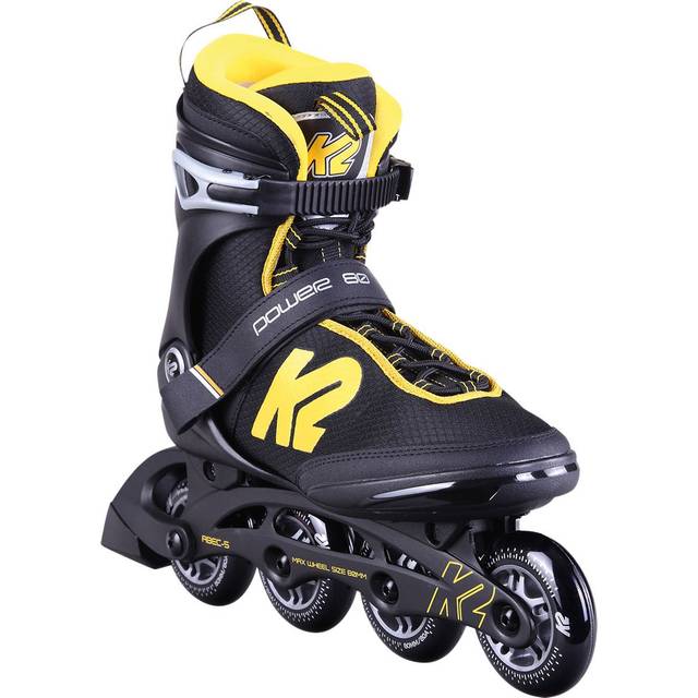 K2 Rullskridskor - Power 80 - Svart/Gul - Inline - K2 - 44,5 - Rullskridskor