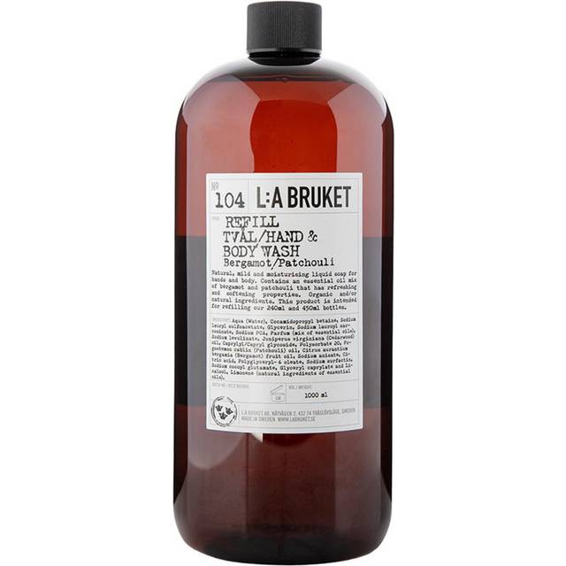 L:A Bruket 104 Hand & Body Wash Bergamot & Patchouli Refill 1000ml
