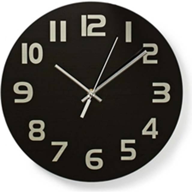 Nedis Väggklocka | Diameter: 300 mm | Glas | Svart