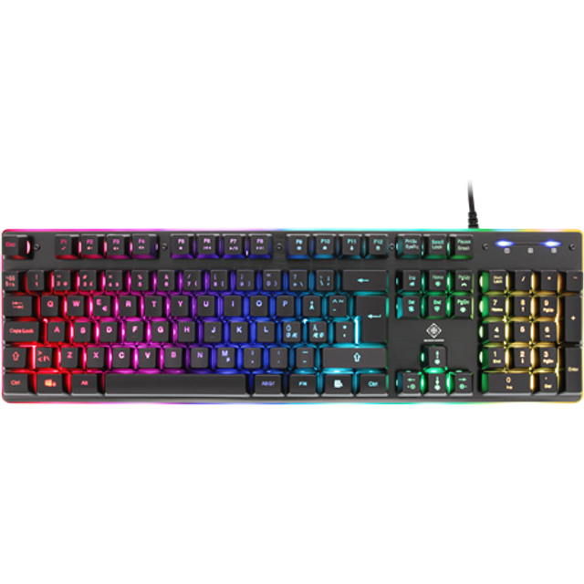 DELTACO GAMING DK220 tangentbord, membranbrytare, nordisk, RGB