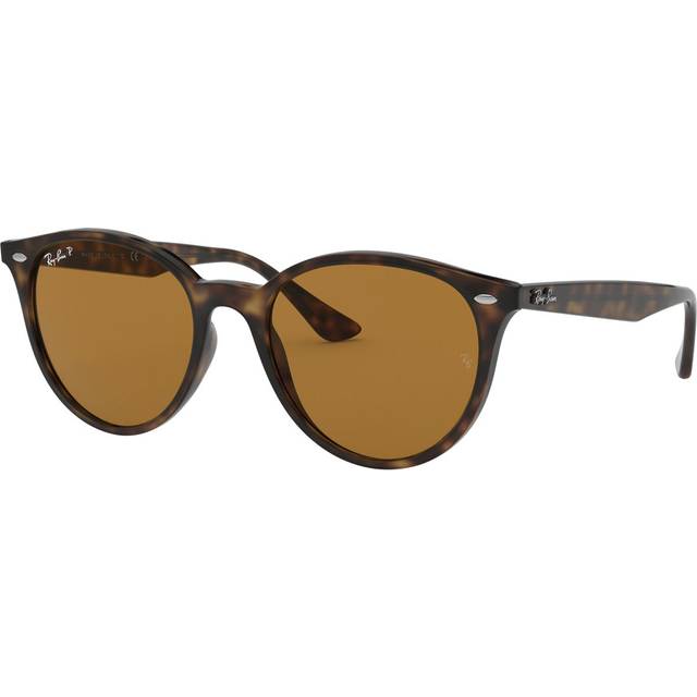 Ray Ban Polarized Brown Classic B-15 Round Sunglasses RB4305 710/83 53 - Tortoise (Size 53)