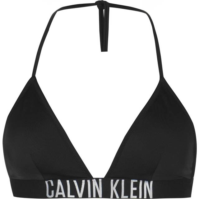 Triangle Bikini Top with Signature Print - Black - XL