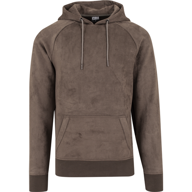 Urban Classics Imitation Suede Hoodie Hooded sweater olive