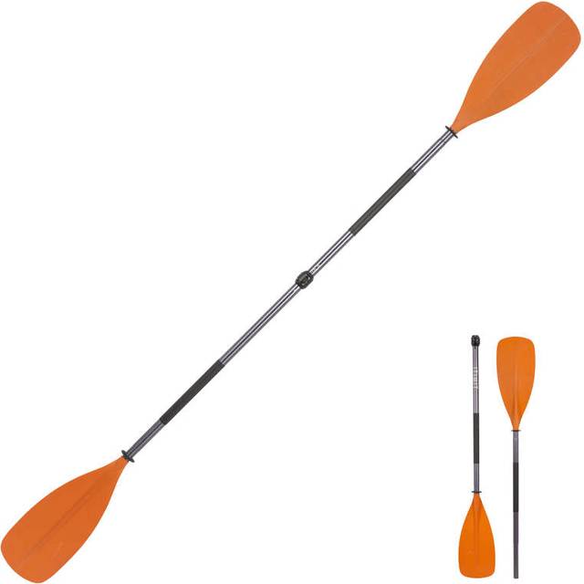 2-part Kayak Paddle Adjustable Symmetrical 100 - Papaya Orange