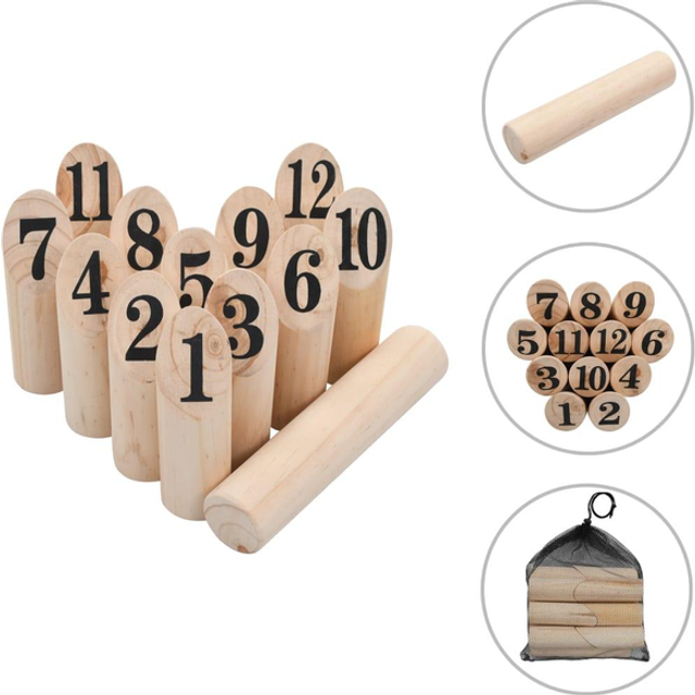 vidaXL Nummerkubb set trä