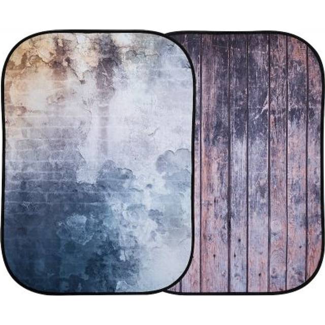 Manfrotto Urban Collapsible Reversible Background 1.5 x 2m - Derelict Wall / Wooden Fence