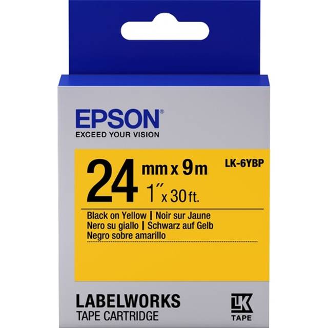 Epson LK-6YBP (24mm x 9m) Label Cartridge (Black on Pastel Yellow) for
