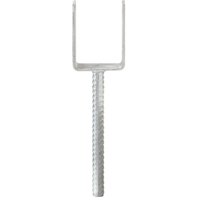 vidaXL Fence Anchors 6 pcs Silver 7x6x30 cm Galvanised Steel